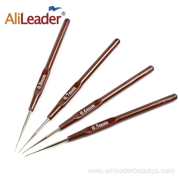 Brown Small Plastic Handle Aluminum Dreadlocks Hook Needles